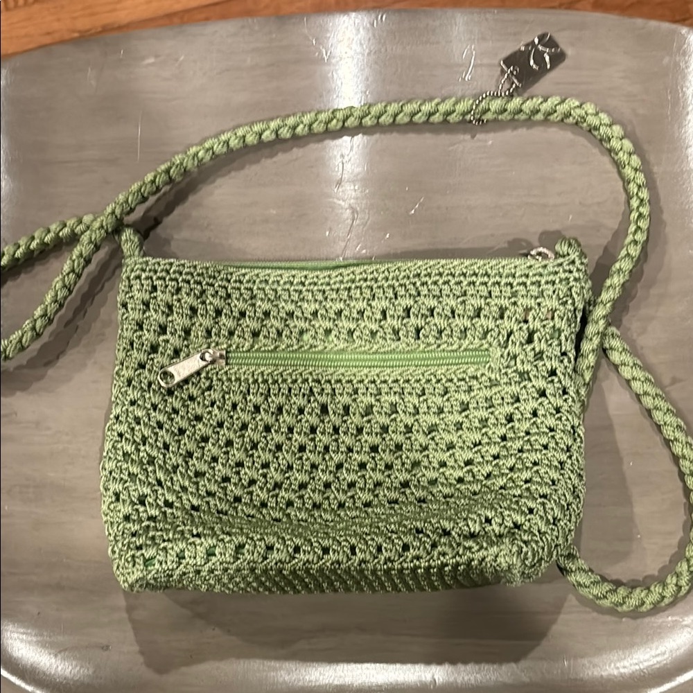Lina Green Crochet Crossbody Bag